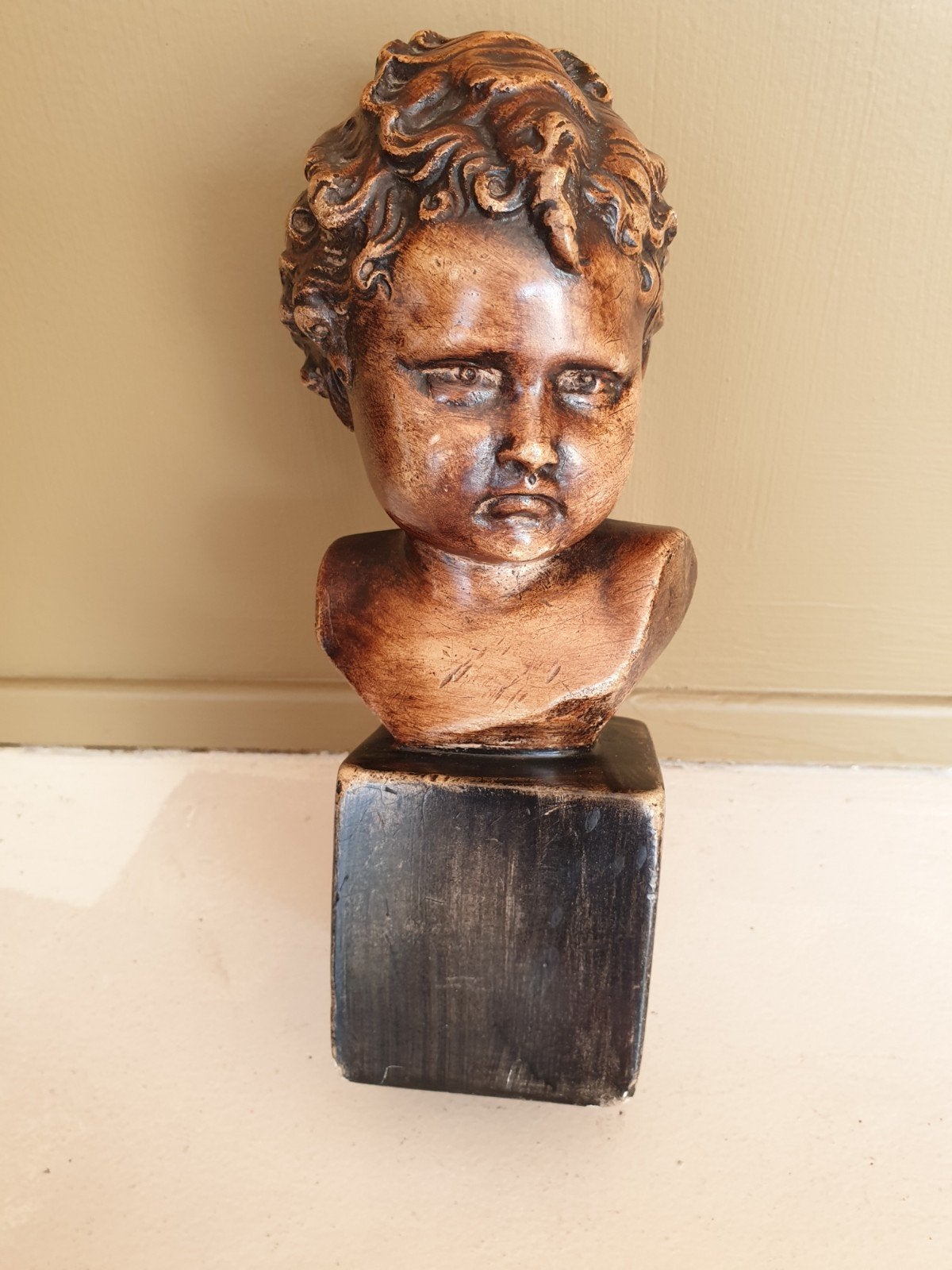 Antiek gipsen kinderhoofdje (buste), Antiek en Kunst, Ophalen of Verzenden