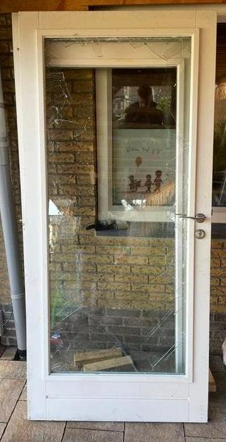 Hardhouten openslaande tuindeuren (glas 1 deur stuk), Ophalen, Gebruikt, 80 tot 100 cm, Buitendeur