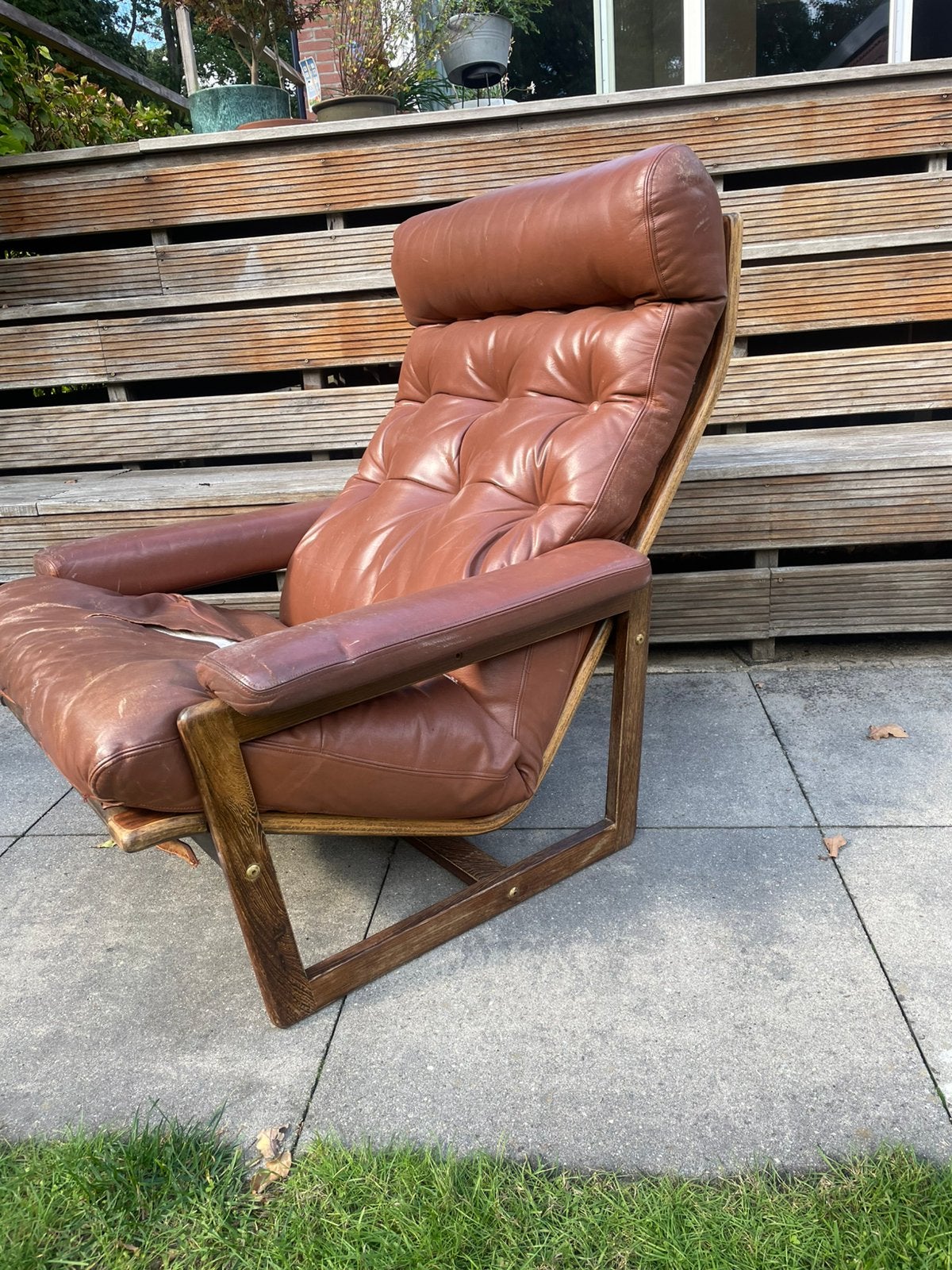 Vintage coja stoel - opknapper, Huis en Inrichting, Ophalen, Gebruikt, 75 tot 100 cm, Vintage deens