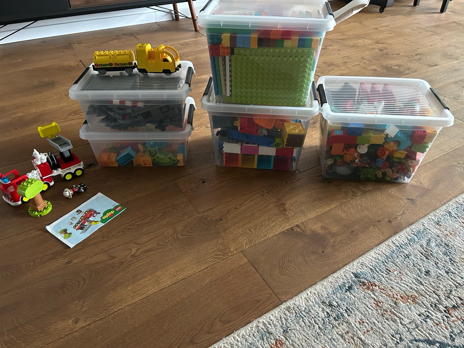 Grote collectie LEGO Duplo: poppetjes, dieren, blokken, trei, Inclusief minifiguren, Gebruikt, Ophalen of Verzenden, Duplo