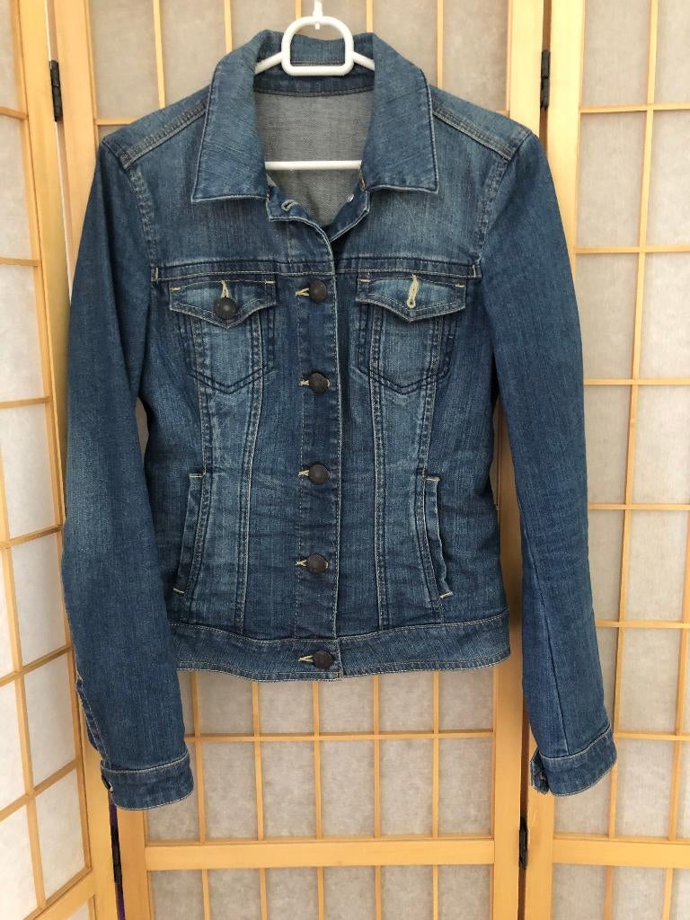 ESPRIT spijkerjasje stretch, mt 36, Blauw, Ophalen of Verzenden, Zo goed als nieuw, Maat 36 (S)