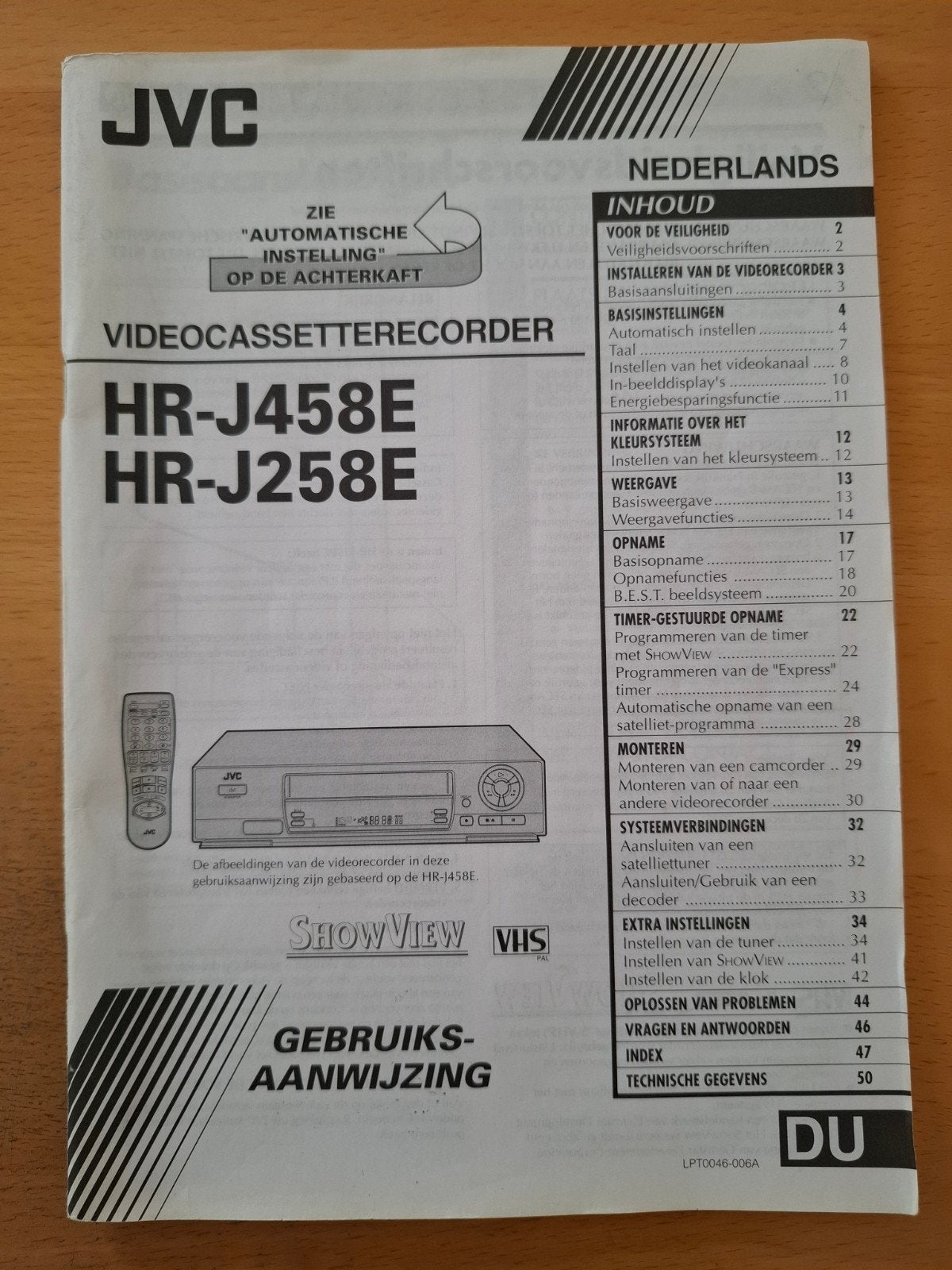 JVC VHS videorecorder met afstandbediening, Ophalen, Zo goed als nieuw, VHS-speler of -recorder