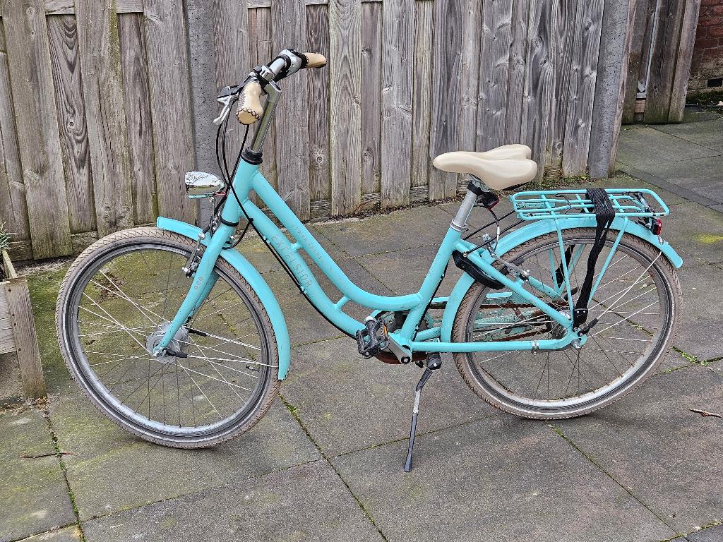 Mooie meisjesfiets 24 inch, turquoise, Ophalen, Terugtraprem, Versnellingen, Excelsior
