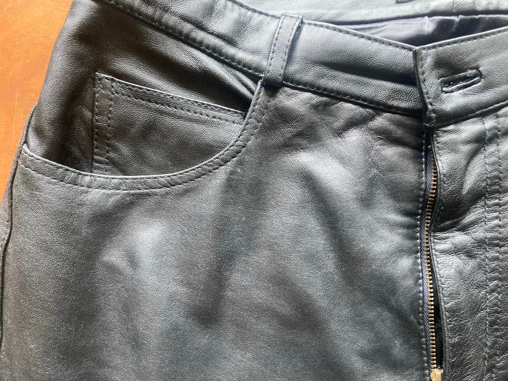 Zara lamsleren jeans mt 32 €25,incl verz.postnl, Verzenden, Nieuw zonder kaartje, Broek | leer