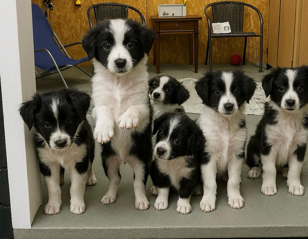 Border Collie pups - 5 prachtige zwart/witte pups bechikbaar, Dieren en Toebehoren, Overige rassen, 8 tot 15 weken, Meerdere, Meerdere dieren