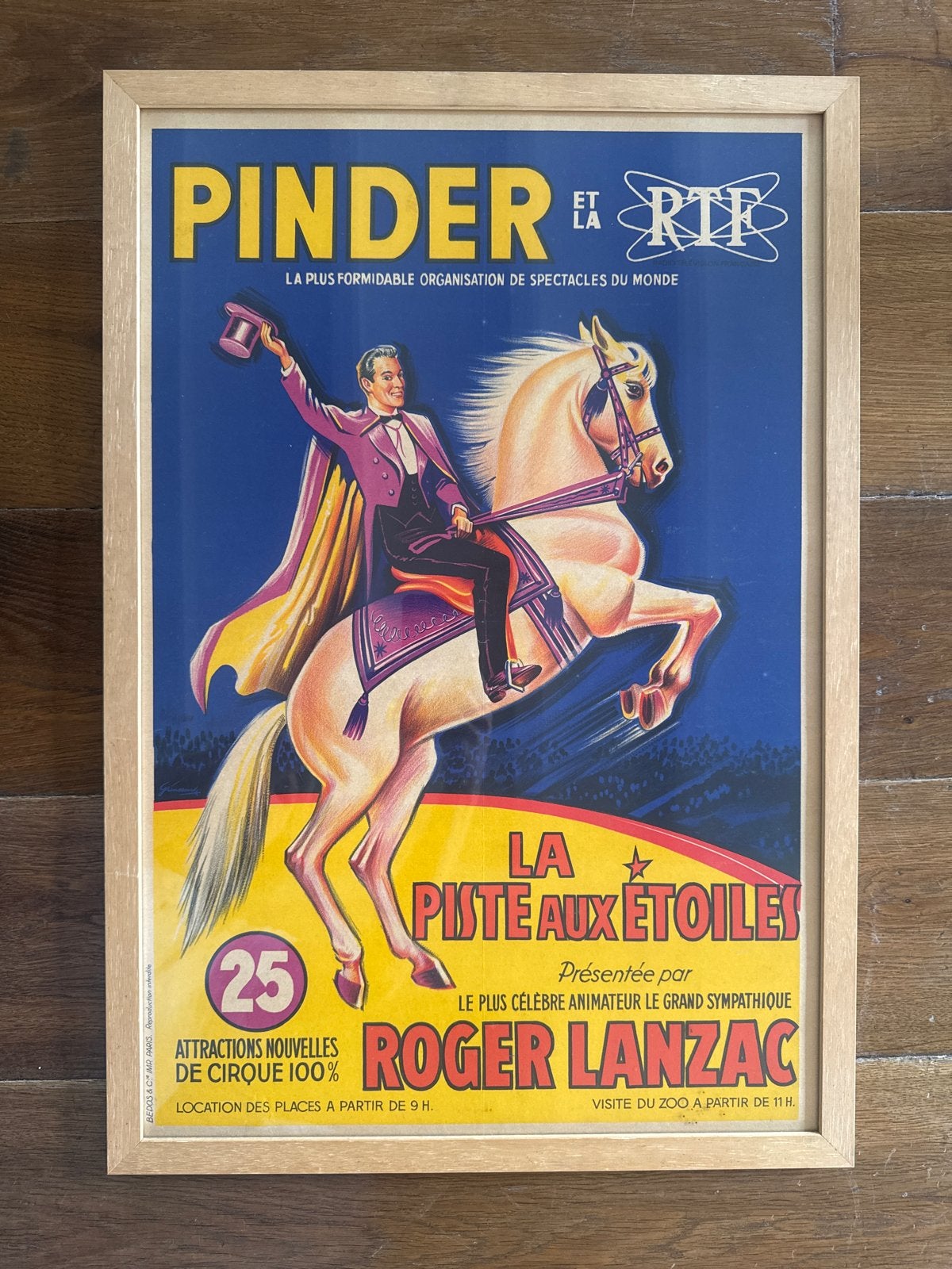 Origineel Circus Pinder Affiche - Zeer Gewild, Rechthoekig Staand, Met lijst, Ophalen of Verzenden, Zo goed als nieuw