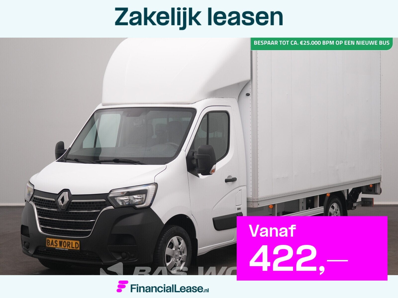Renault Master 145PK Bakwagen Laadklep D'Hollandia Zijdeur A, 145 pk, Stof, Gebruikt, Euro 6