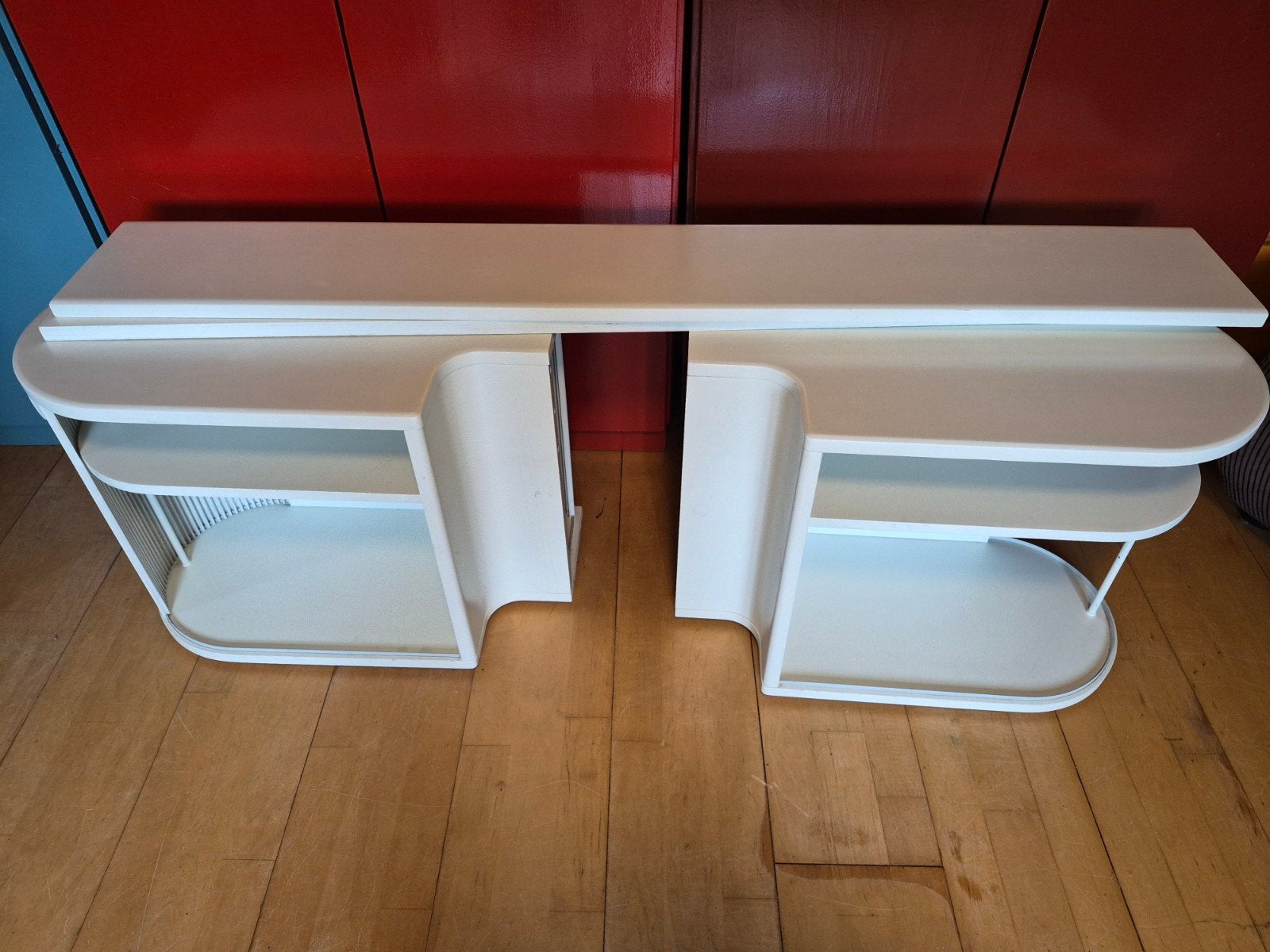 Auping Auronde achterwand wit 160 cm breed, Ophalen, Gebruikt, Wit, Tweepersoons