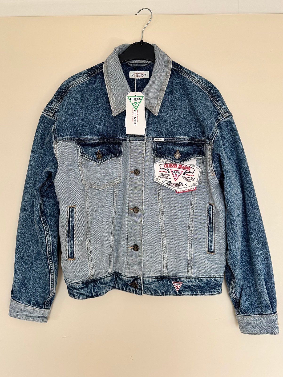 Guess oversized trucker spijkerjas nieuw maat M, Verzenden, Nieuw, Maat 38/40 (M), Blauw