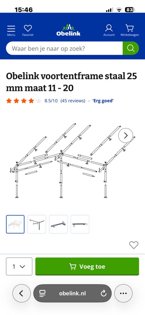 Voortent frame, Ophalen, Gebruikt, Overige merken