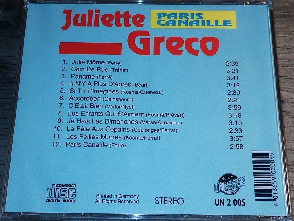 Juliette Greco - Paris Canaille, Ophalen of Verzenden, Gebruikt, Aziatisch