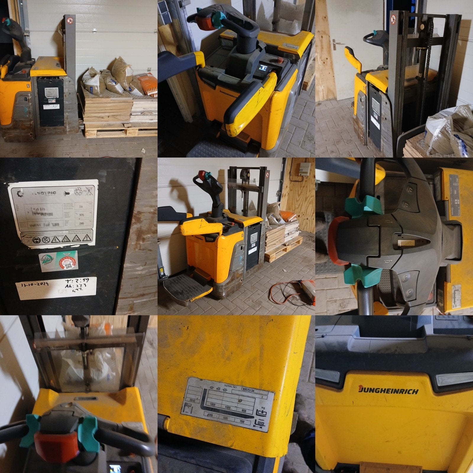 Jungheinrich elektrische stapelaar met meerijplatform, Ophalen, Stapelaar, Jungheinrich, 1000 tot 2000 kg