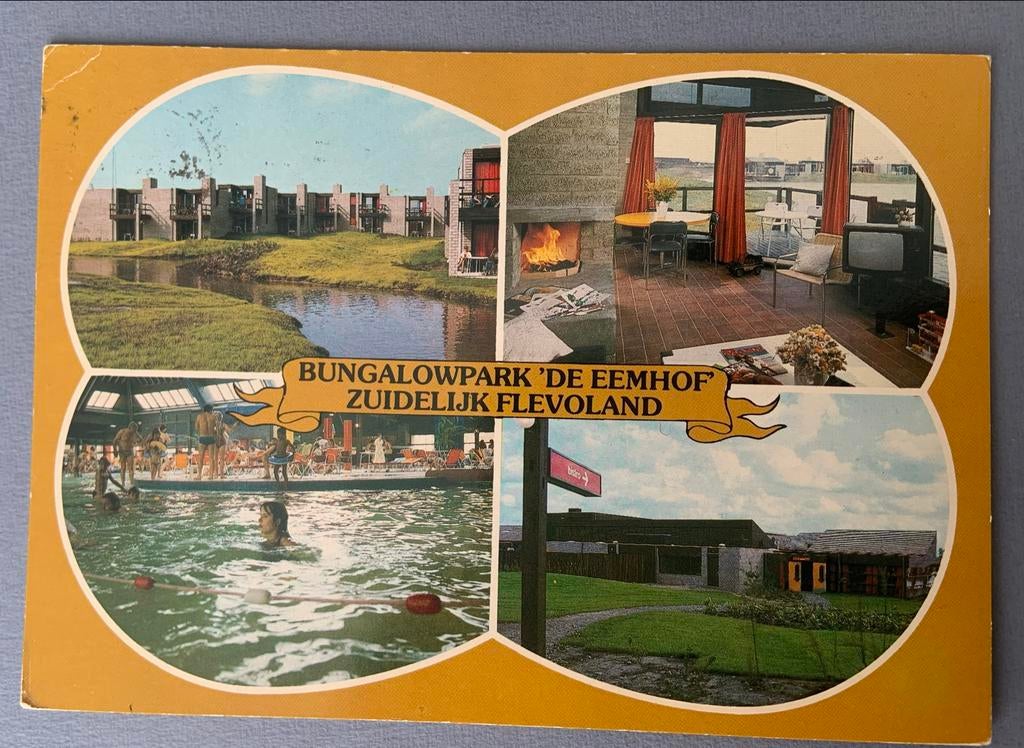 Bungalowpark 'De Eemhof' Zuidelijk Flevoland, Verzamelen, Ansichtkaarten | Nederland, Ophalen of Verzenden, 1960 tot 1980, Gelopen
