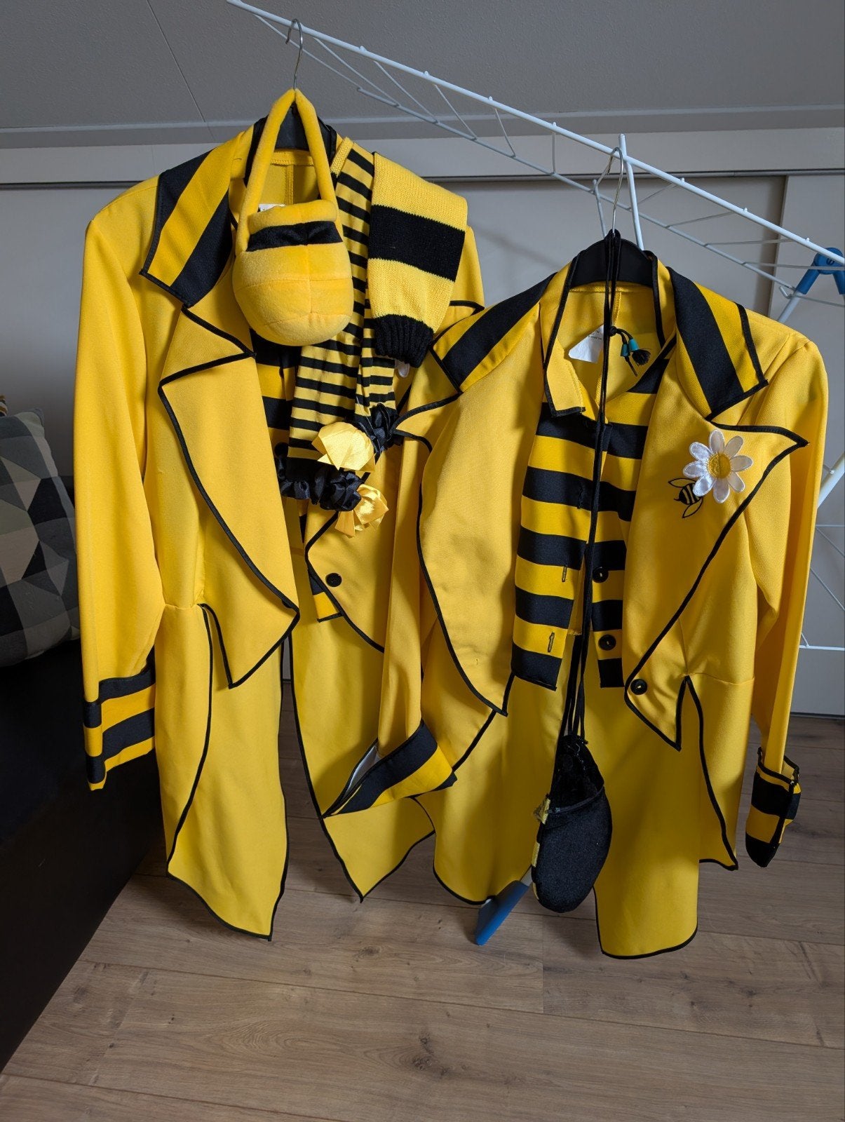 Carnavalskleding Bijenpak - Geel/Zwart (2 stuks), Ophalen, Carnaval, Maat 46/48 (XL) of groter, Onbekend