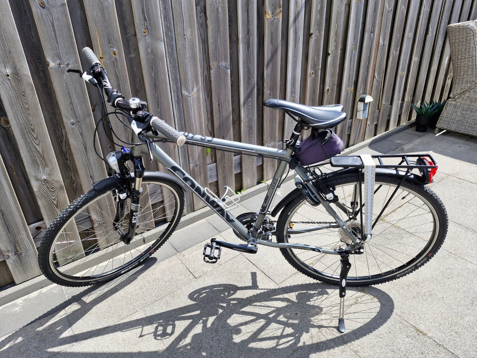 Conway CS 602 sportieve hybride herenfiets, Velgrem, Zo goed als nieuw, Meer dan 20 versnellingen, 53 tot 57 cm