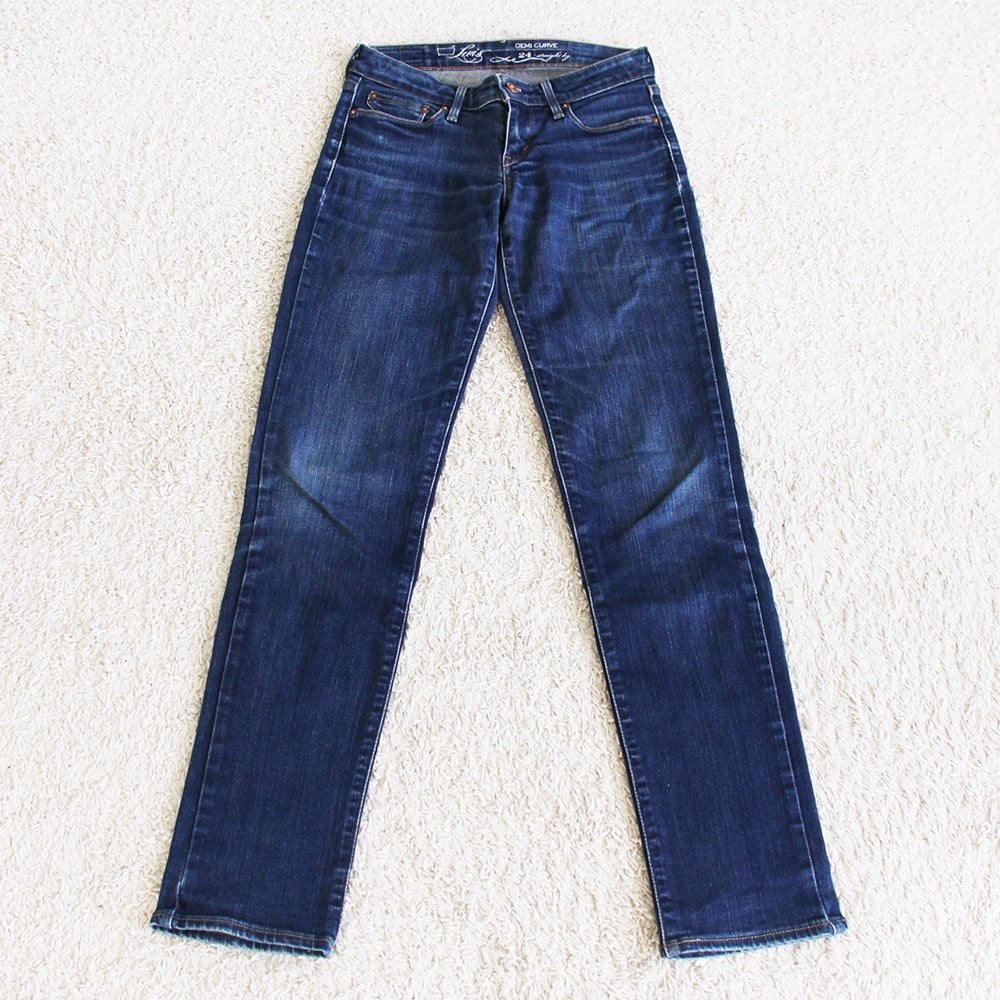 Levi's Demi Curve Skinny Broek Blauw (Maat 24/XS) € 60,-, Blauw, Ophalen of Verzenden, Zo goed als nieuw, W27 (confectie 34) of kleiner