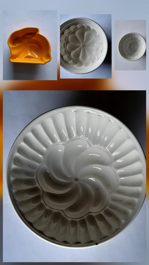 4 puddingvormen, Ophalen of Verzenden