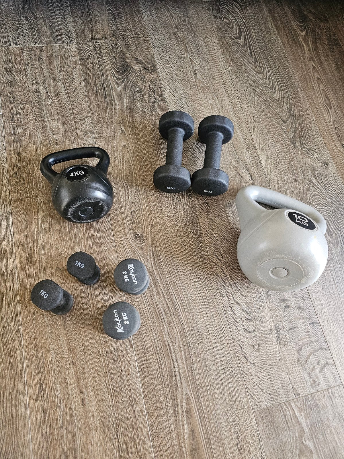 Dumbbells en gewichten set - alles samen, Ophalen, Gebruikt, Armen, Dumbbell