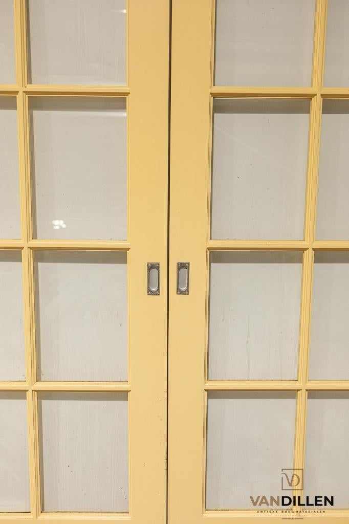 Set ensuite / schuifdeuren 215 x 166 roedeverdeling, Ophalen, 120 cm of meer, Binnendeur, Zo goed als nieuw