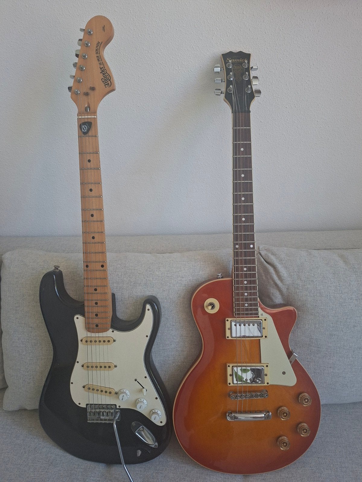 te koop stratocaster en een les Paul ( Thunder Samick), Muziek en Instrumenten, Ophalen, Gebruikt, Solid body, Overige merken