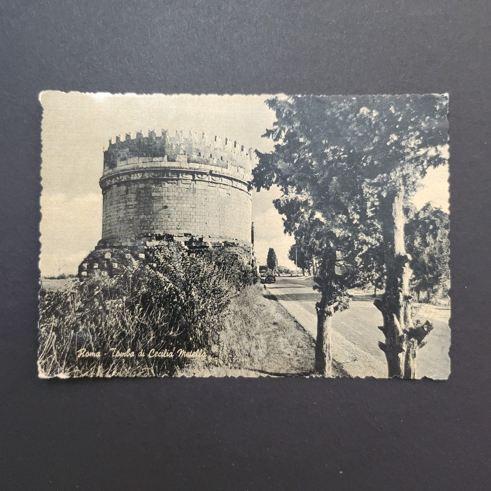 Oude ansichtkaart Tombe van Cecilia Metella, Rome, Italië, Verzenden, Gelopen, Italië