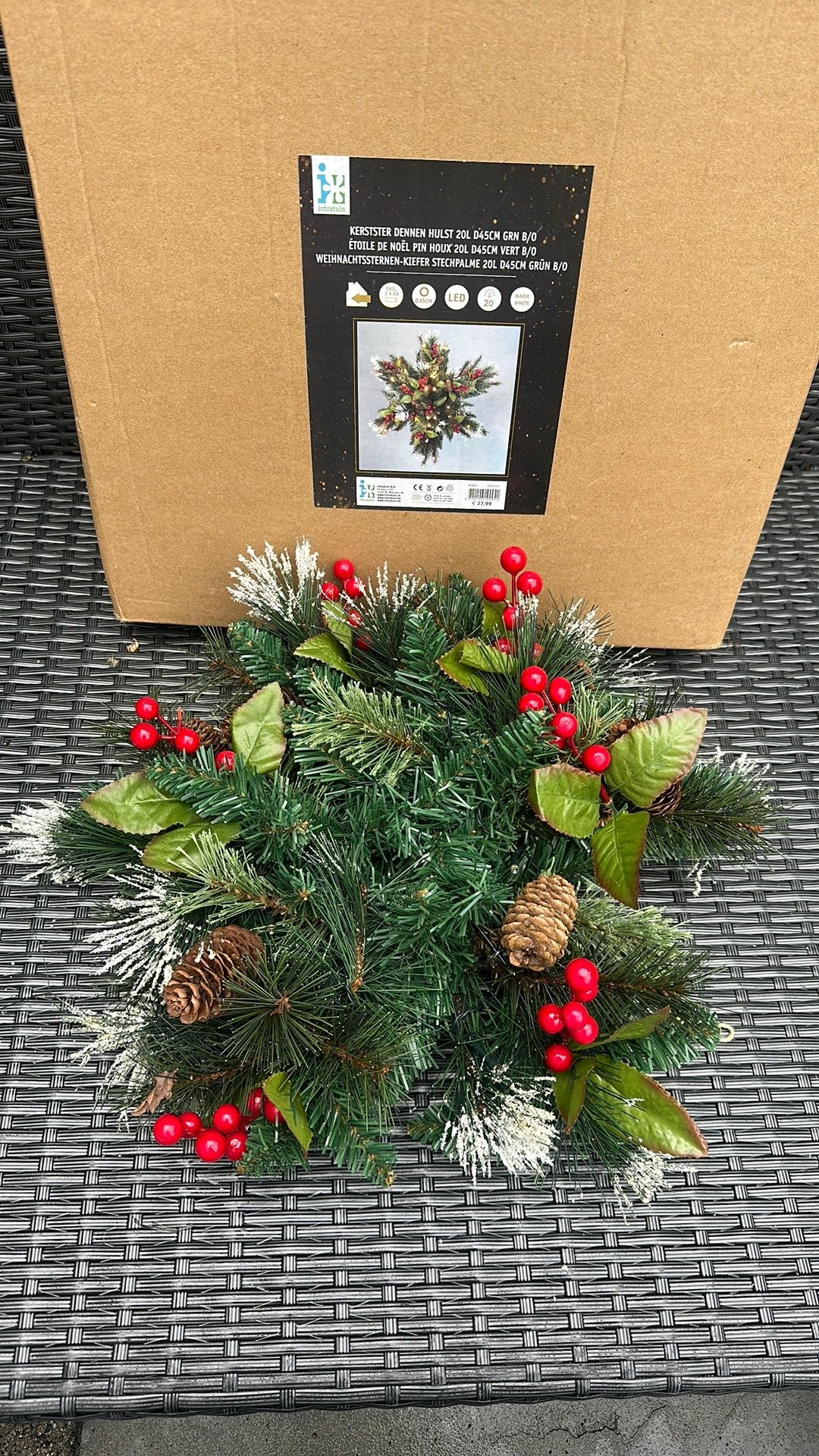Kunst kerst krans/ ster, Ophalen, Zo goed als nieuw