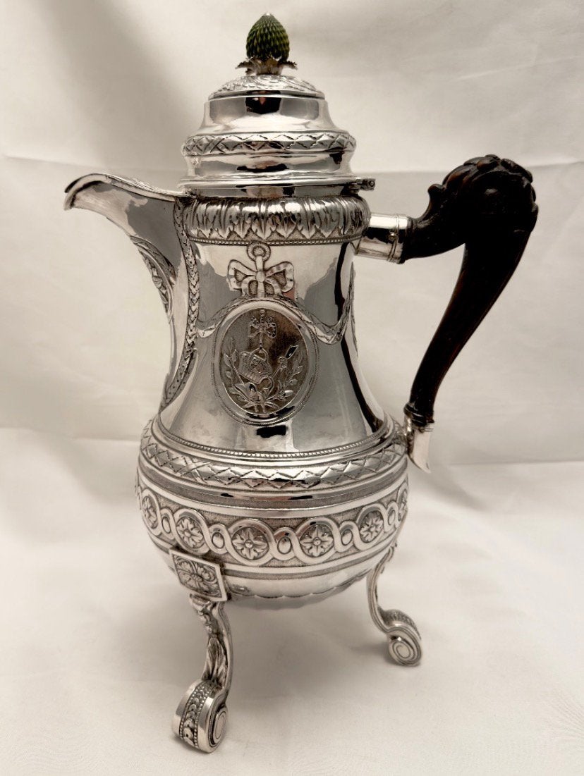 Grote 18e eeuws zilveren koffiepot, 1782, Antiek en Kunst, Ophalen of Verzenden, Zilver
