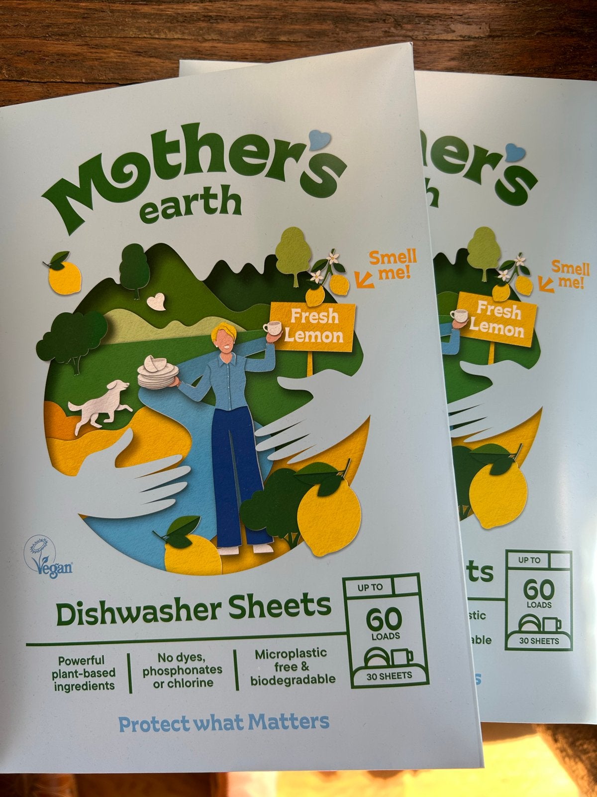 2x Mother's Earth Afwasmachine Sheets Fresh Lemon 60 wasbeur, Ophalen, Nieuw