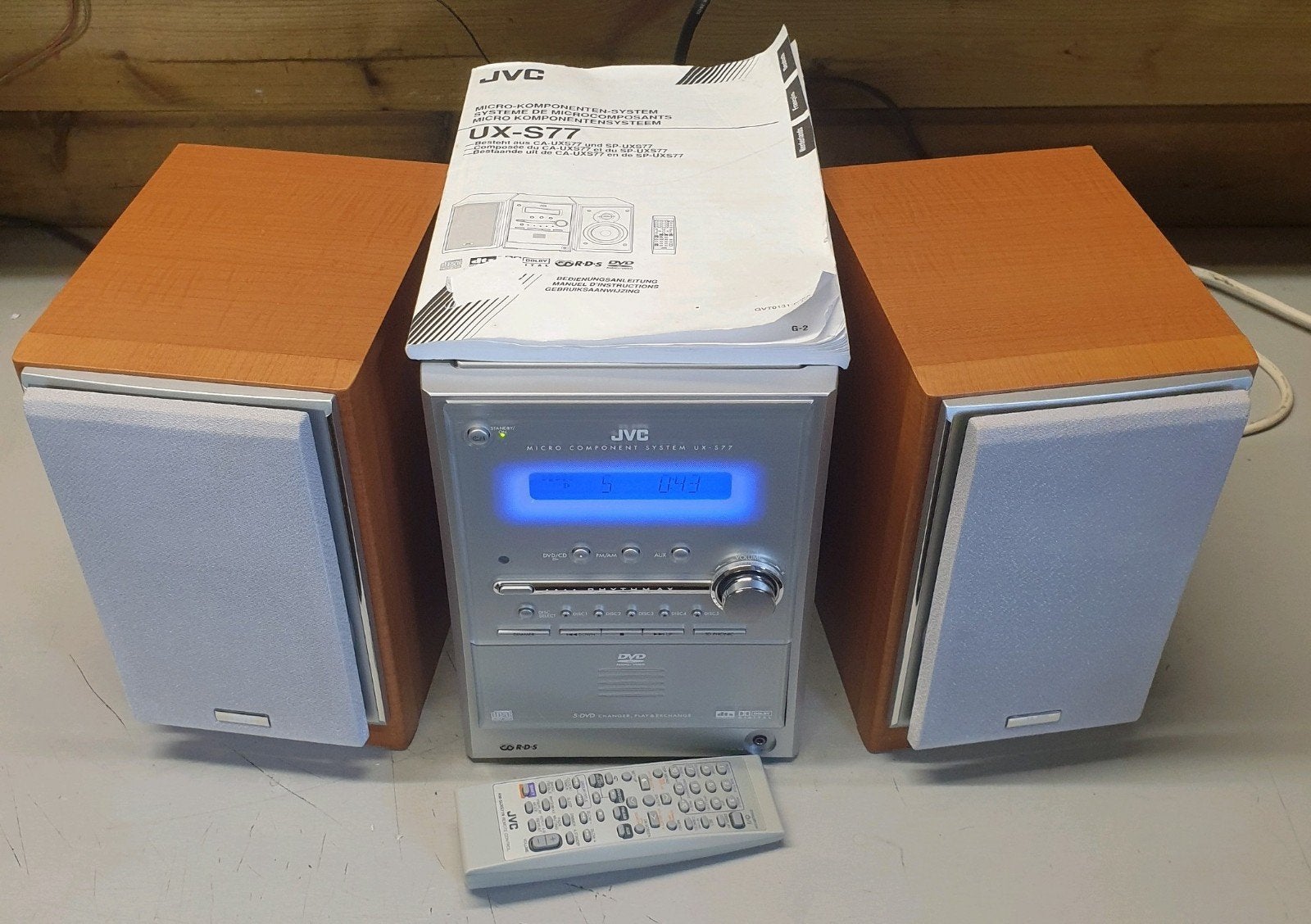 Jvc stereo set ux-s77 5cd dvd set bi-amp nieuwstaat!, Ophalen of Verzenden