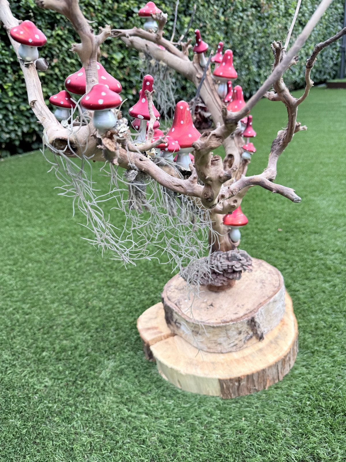 Decoratieve paddenstoelenboom van hout, Ophalen, Hout, Gebruikt, Meerkleurig