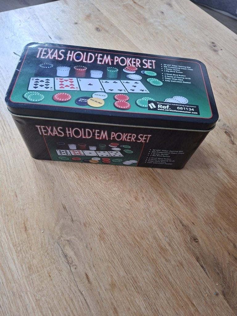texas hold'em poker set, Vijf spelers of meer, Ophalen of Verzenden, Gebruikt, Onbekend