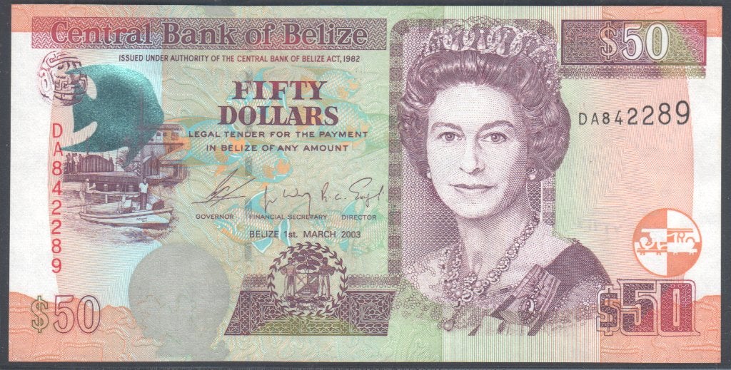Belize 50 Dollars 2003, Verzenden, Midden-Amerika, Los biljet