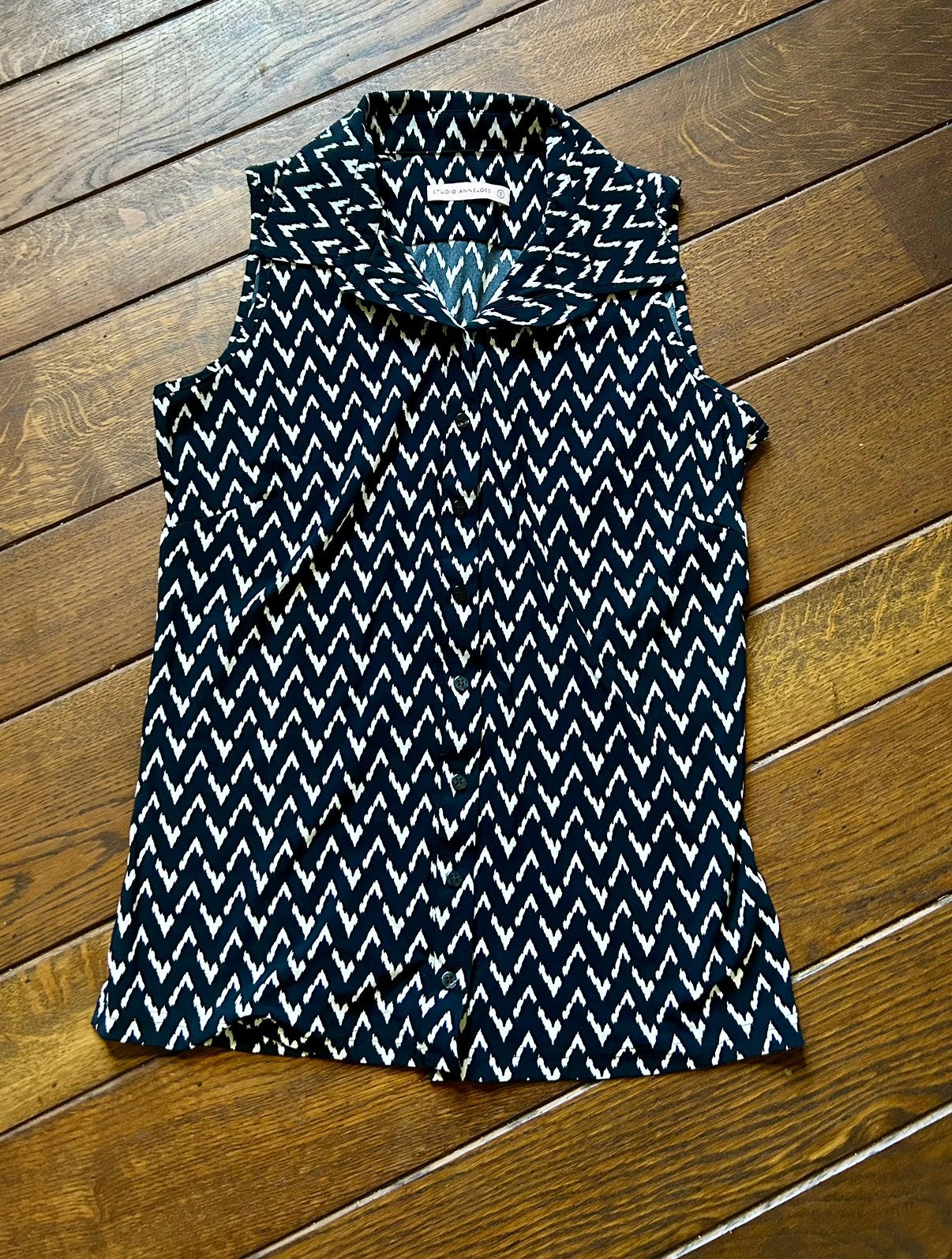 Zwart witte Studio Anneloes Sleeveless blouse, top in maat S, Ophalen, Zwart, Nieuw, Maat 36 (S)