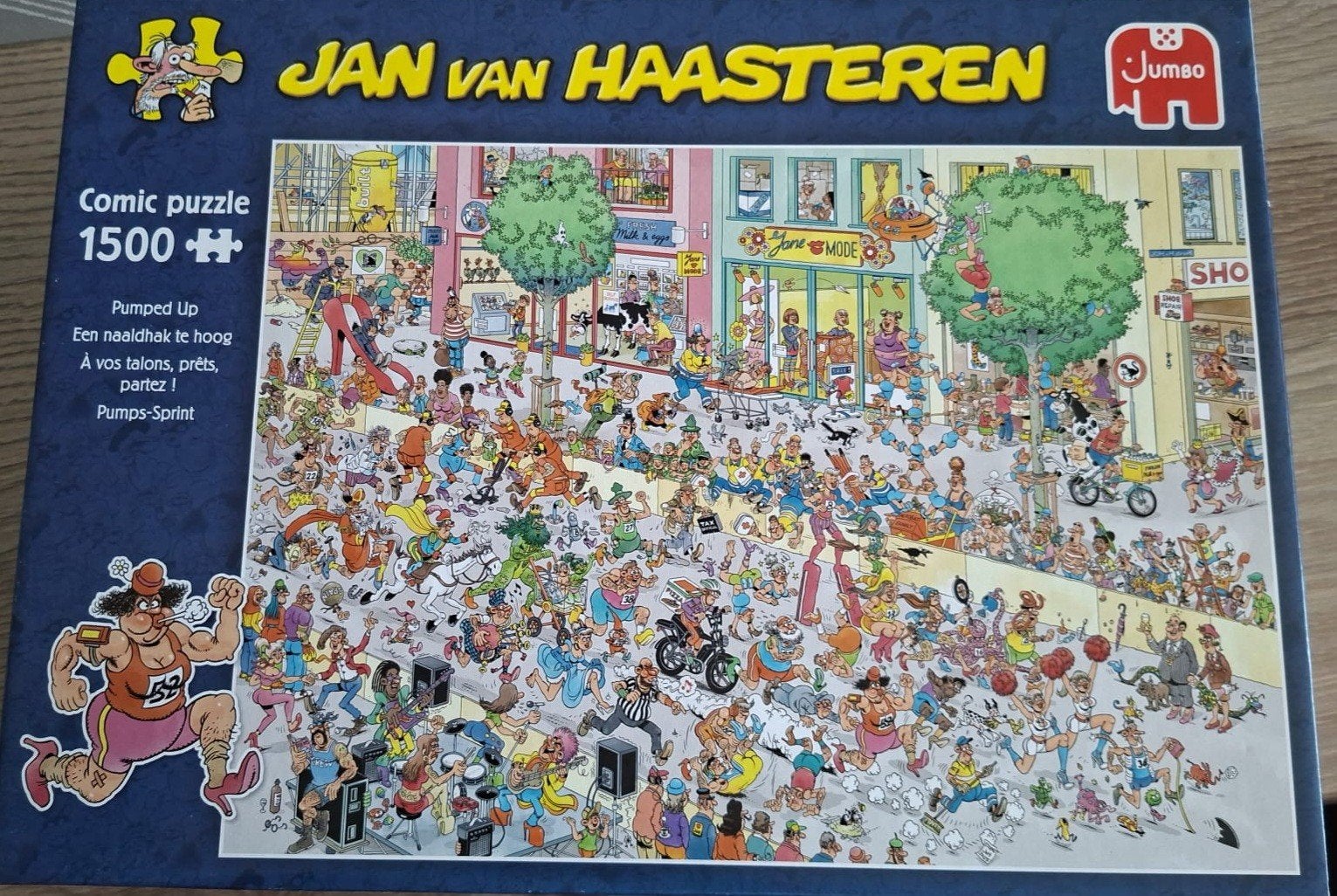 Jan van Haasteren puzzel 'een naaldhak te hoog' aangeboden, Ophalen, Meer dan 1500 stukjes, Zo goed als nieuw, Legpuzzel
