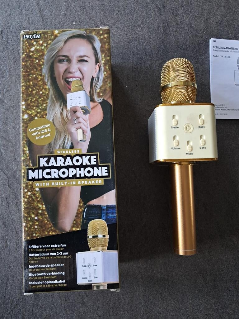 iStar Draadloze Karaoke Microfoon met Ingebouwde Speaker, Audio, Tv en Foto, Karaoke-apparatuur, Ophalen of Verzenden