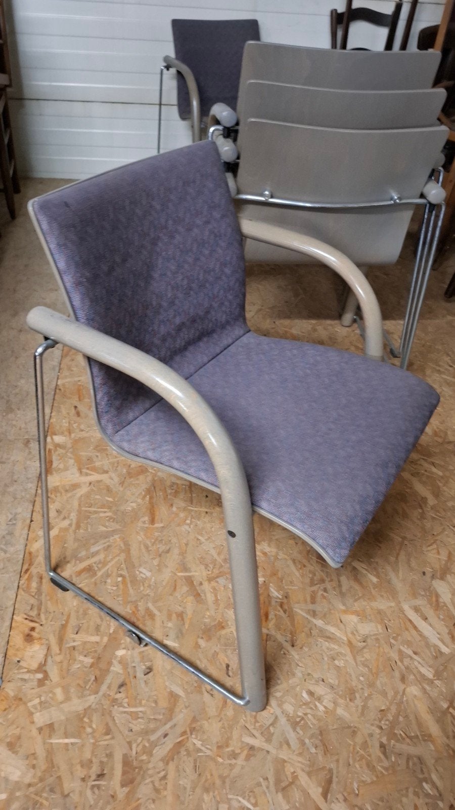 6 thonet S320 design horeca vintage partij stoelen vergader, Huis en Inrichting, Ophalen of Verzenden, Grijs, Stof, Vijf, Zes of meer stoelen