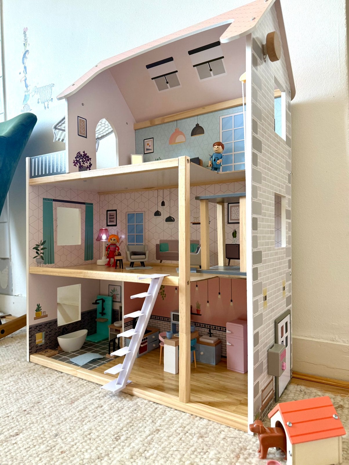 Groot poppenhuis 1e eigenaar, Verzamelen, Poppenhuizen en Toebehoren, Ophalen, Zo goed als nieuw, Poppenhuis