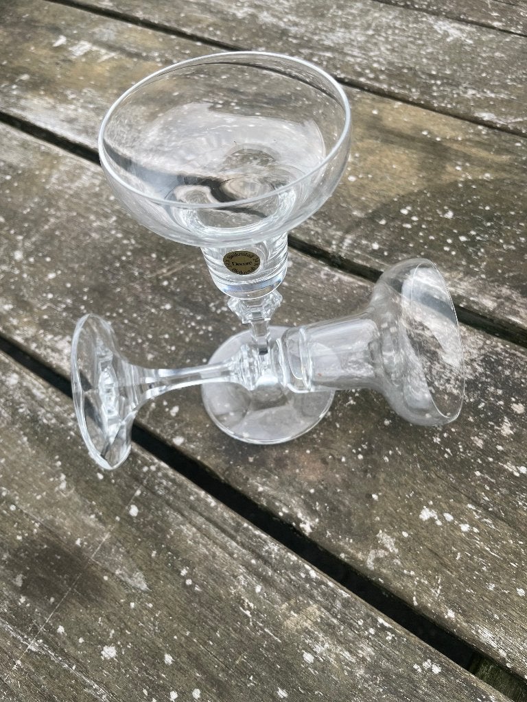 2 vintage Decoré 24% Bleikristall glazen, Ophalen of Verzenden