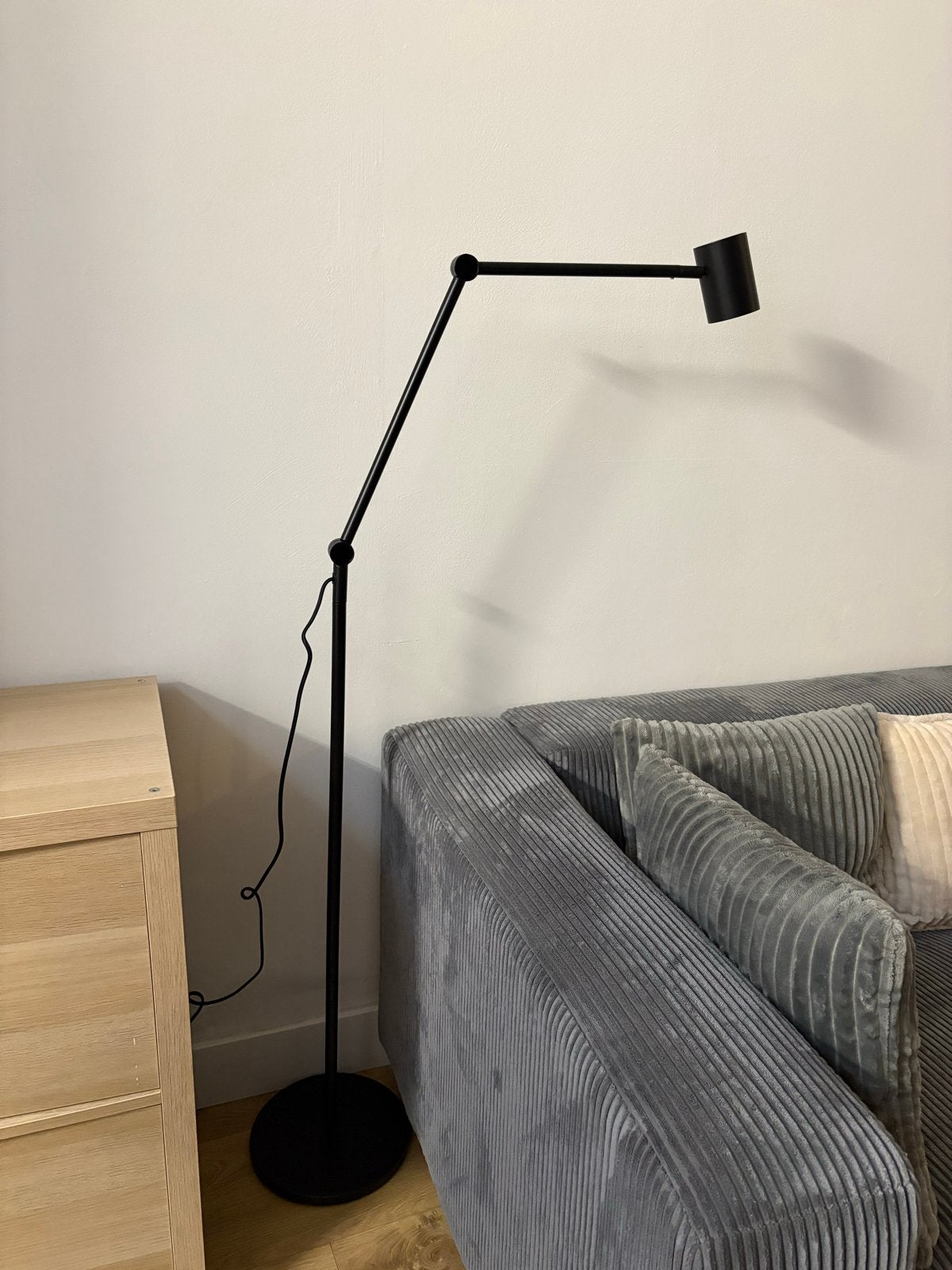Ikea NYMÅNE Floor/reading lamp, anthracite, Ophalen, Overige fittingen, Zo goed als nieuw, Metaal