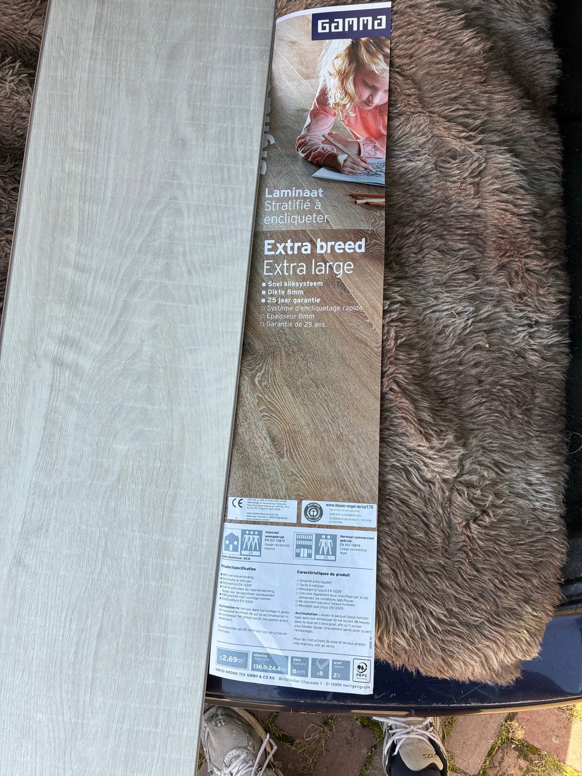 GAMMA Laminaat Extra Breed - Licht Eiken 5 pakken (13,5 m2), Ophalen, 50 tot 150 cm, Nieuw, Minder dan 5 m²