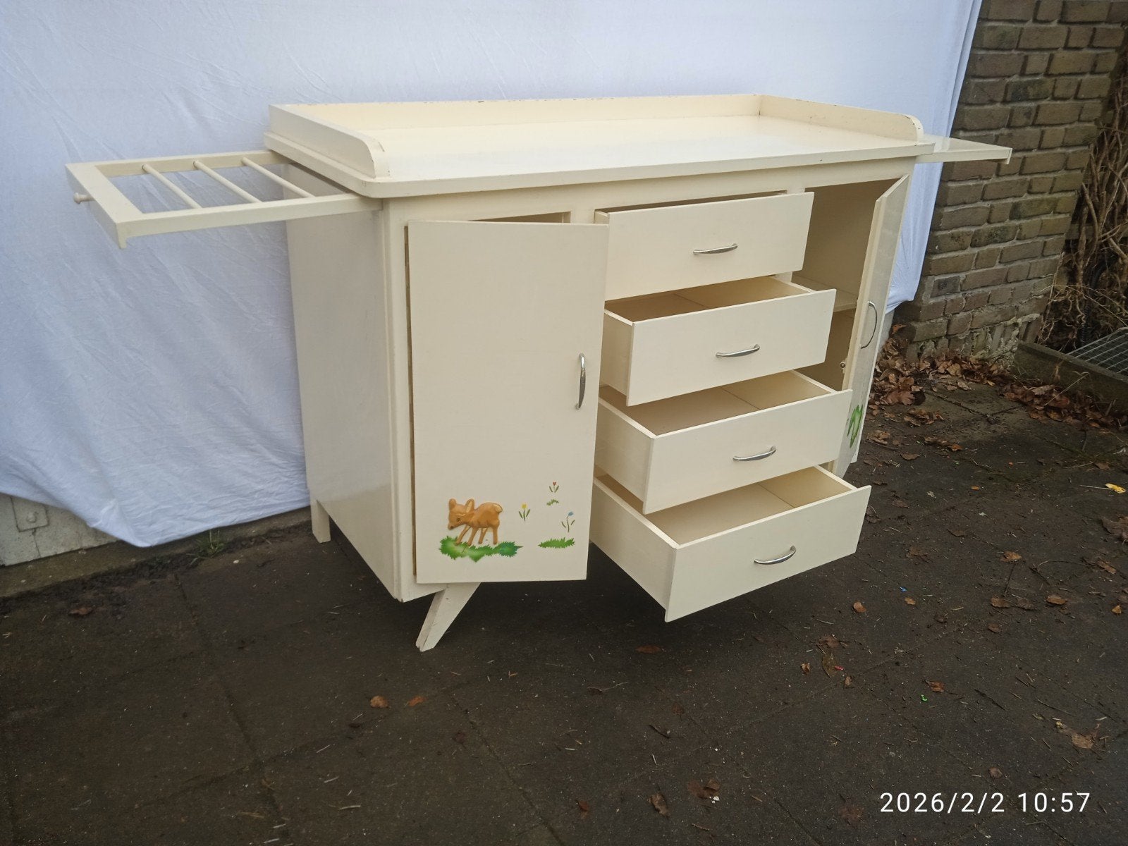 Commode, lowboard of dressoir uit de jaren ’50, Ophalen, Gebruikt, 50 tot 70 cm, 105 cm of meer