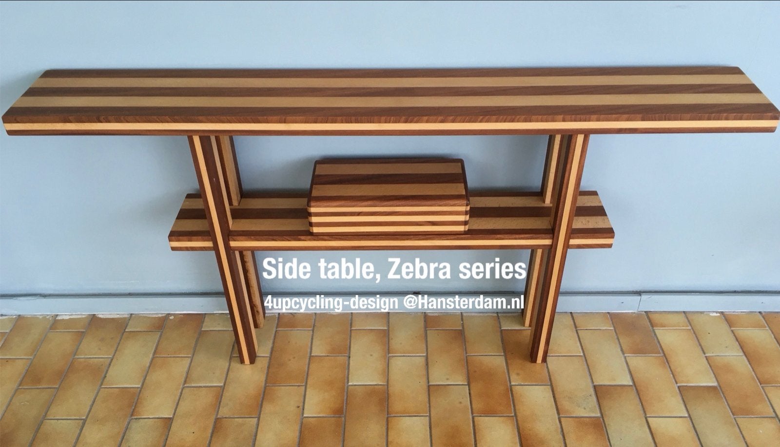 Zebra Bijzettafel - Uniek Design van 4upcycling-design, Ophalen, Nieuw, 75 cm of meer, 60 cm of meer