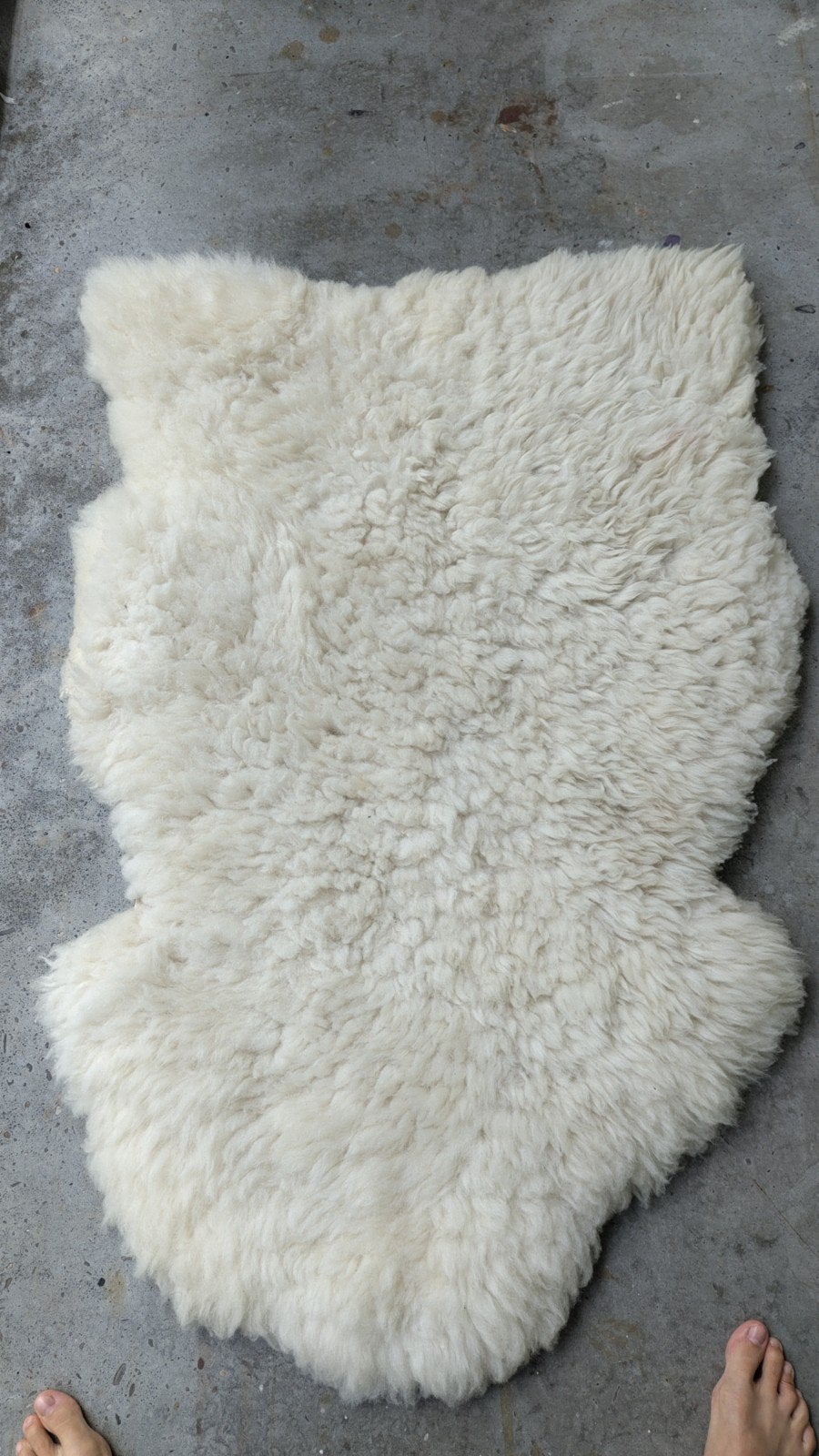 Schapenvel met vacht, Ophalen, 120 cm, Wit, Wol