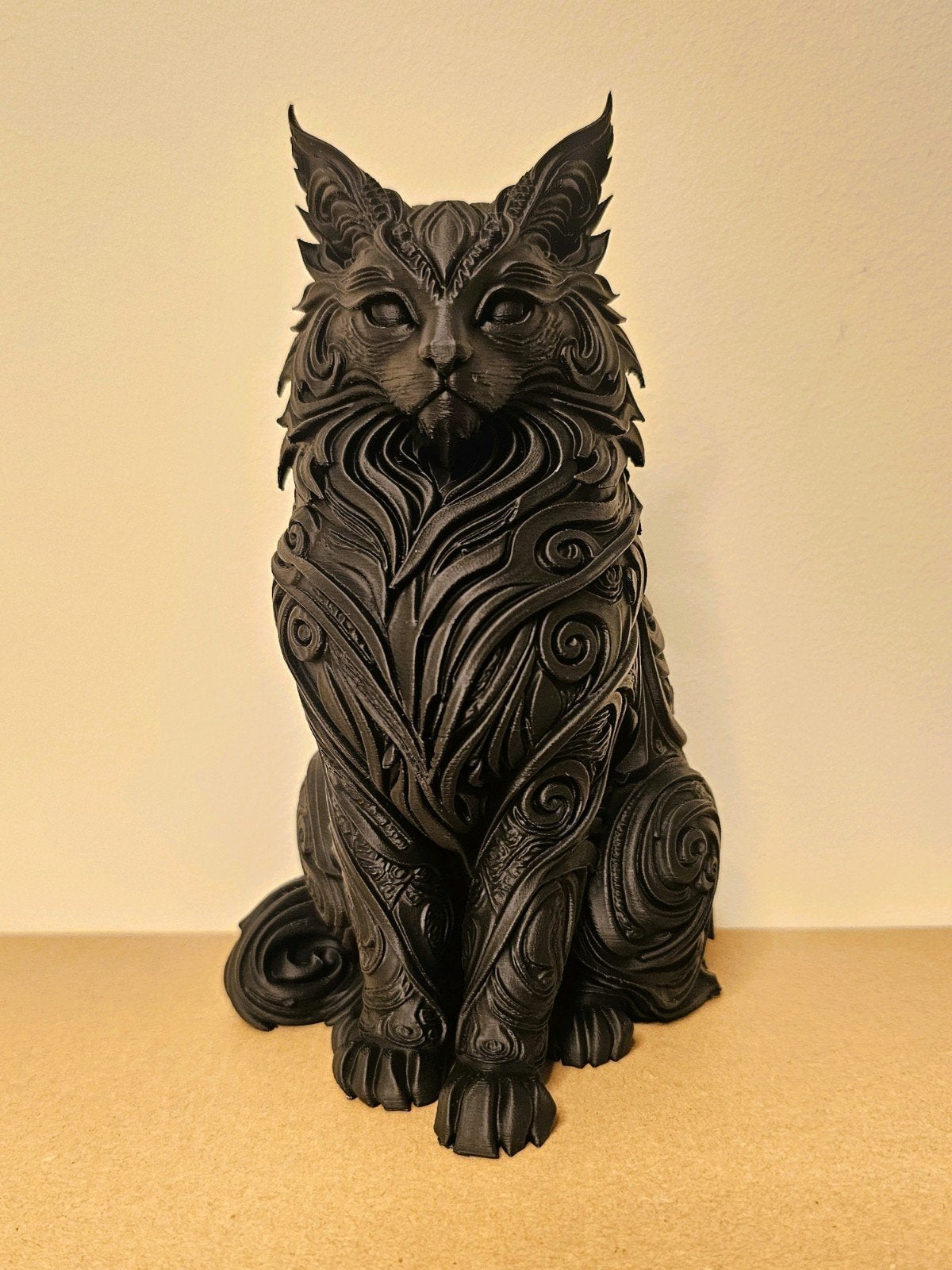 3D Geprint Main Coon Kat Beeld - Gedetailleerd Design, Ophalen of Verzenden, Nieuw, Dier