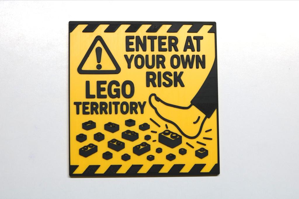 Tegeltje: PAS OP VOOR LEGO - Enter at your own risk, Overige thema's, Lego, Ophalen of Verzenden, Zo goed als nieuw