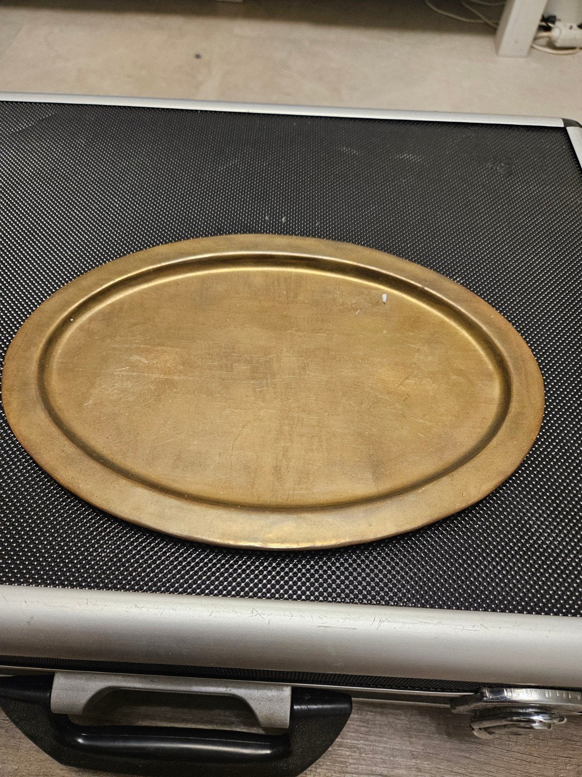Ovale messing schaal / dienblad, Antiek en Kunst, Ophalen of Verzenden