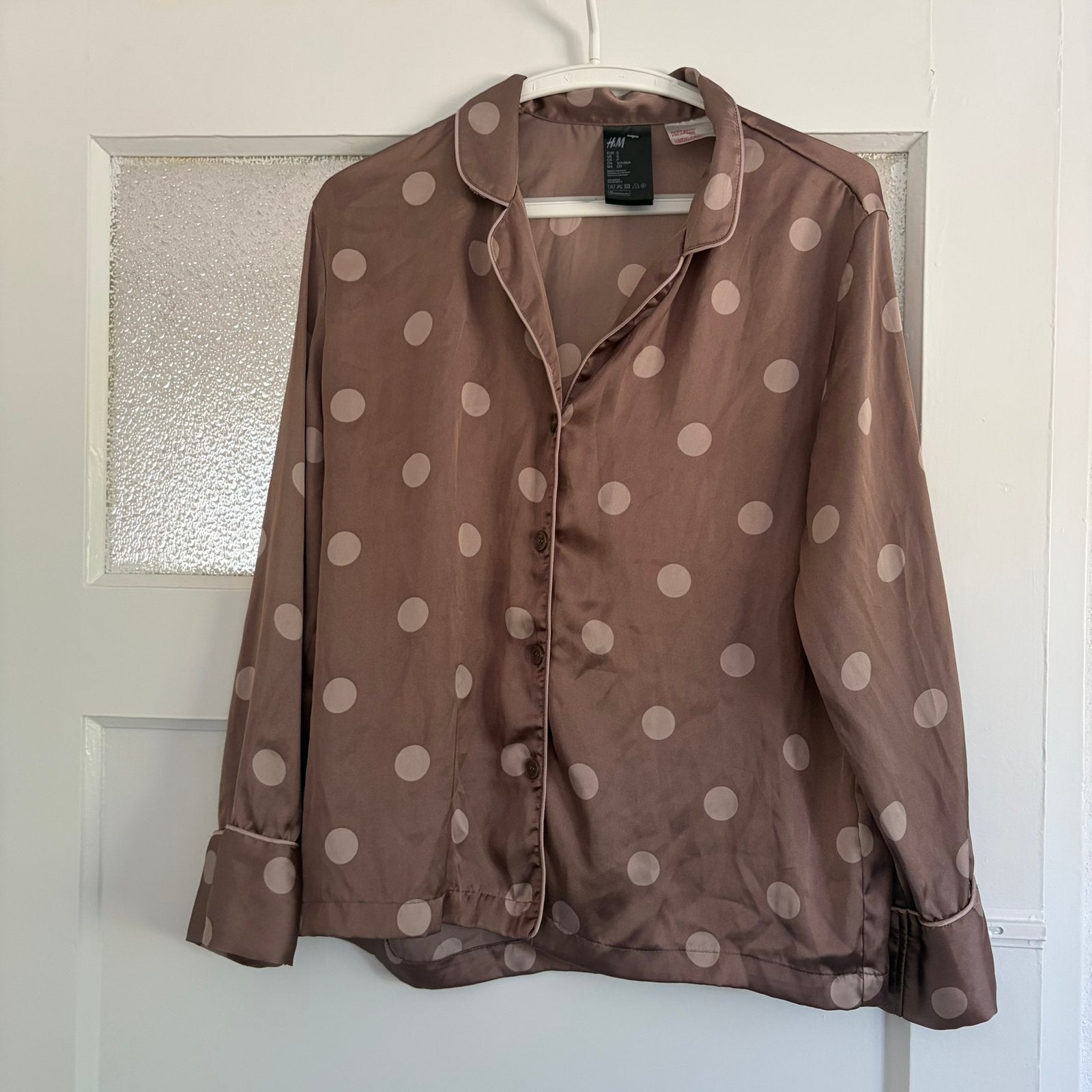 H&M Satijnen Blouse Met Stippen - Maat S, Verzenden, Zo goed als nieuw, Maat 36 (S)