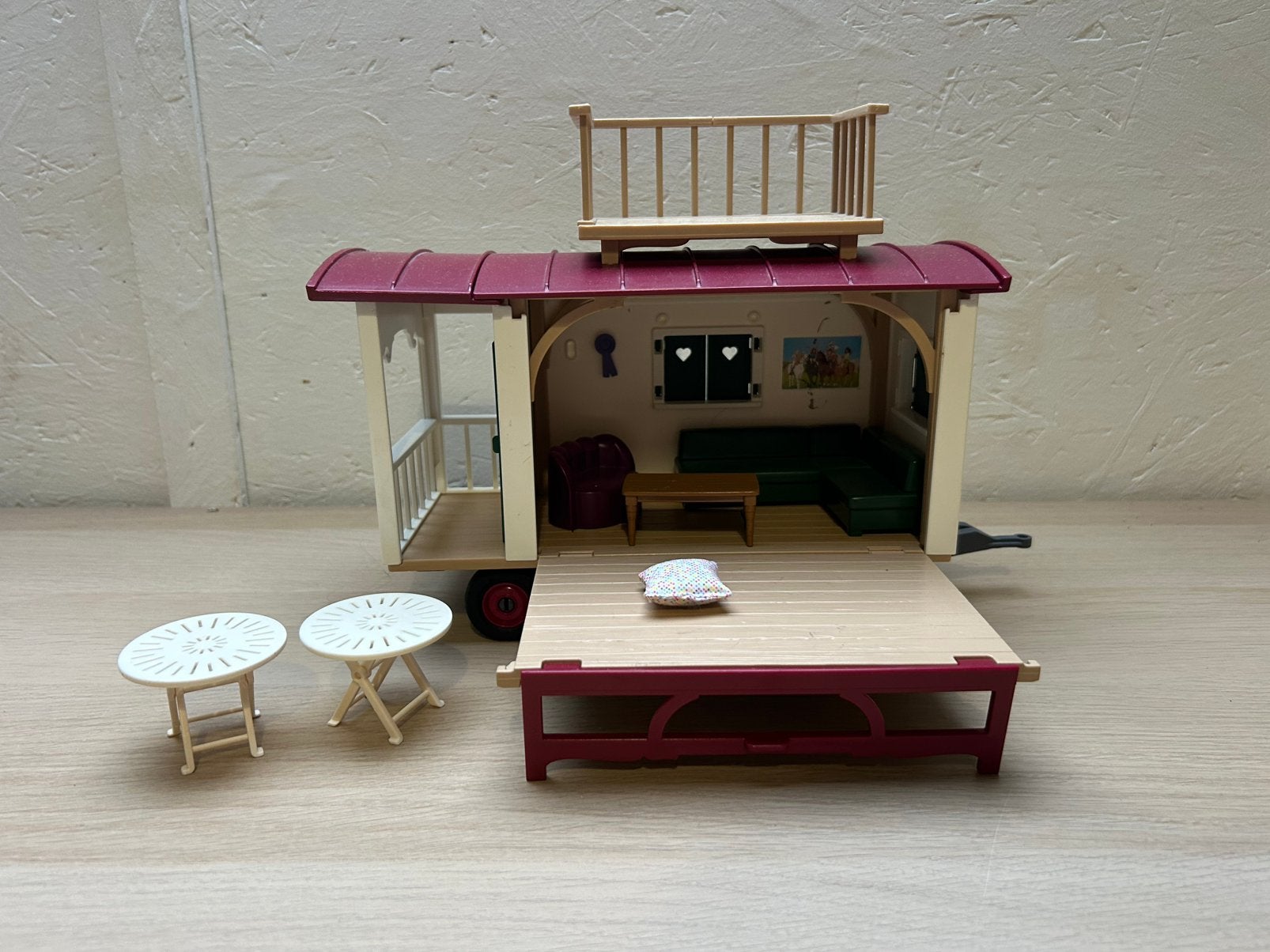 Schleich camper/ woonwagen, Ophalen of Verzenden, Zo goed als nieuw, Paard, Beeldje of Figuurtje
