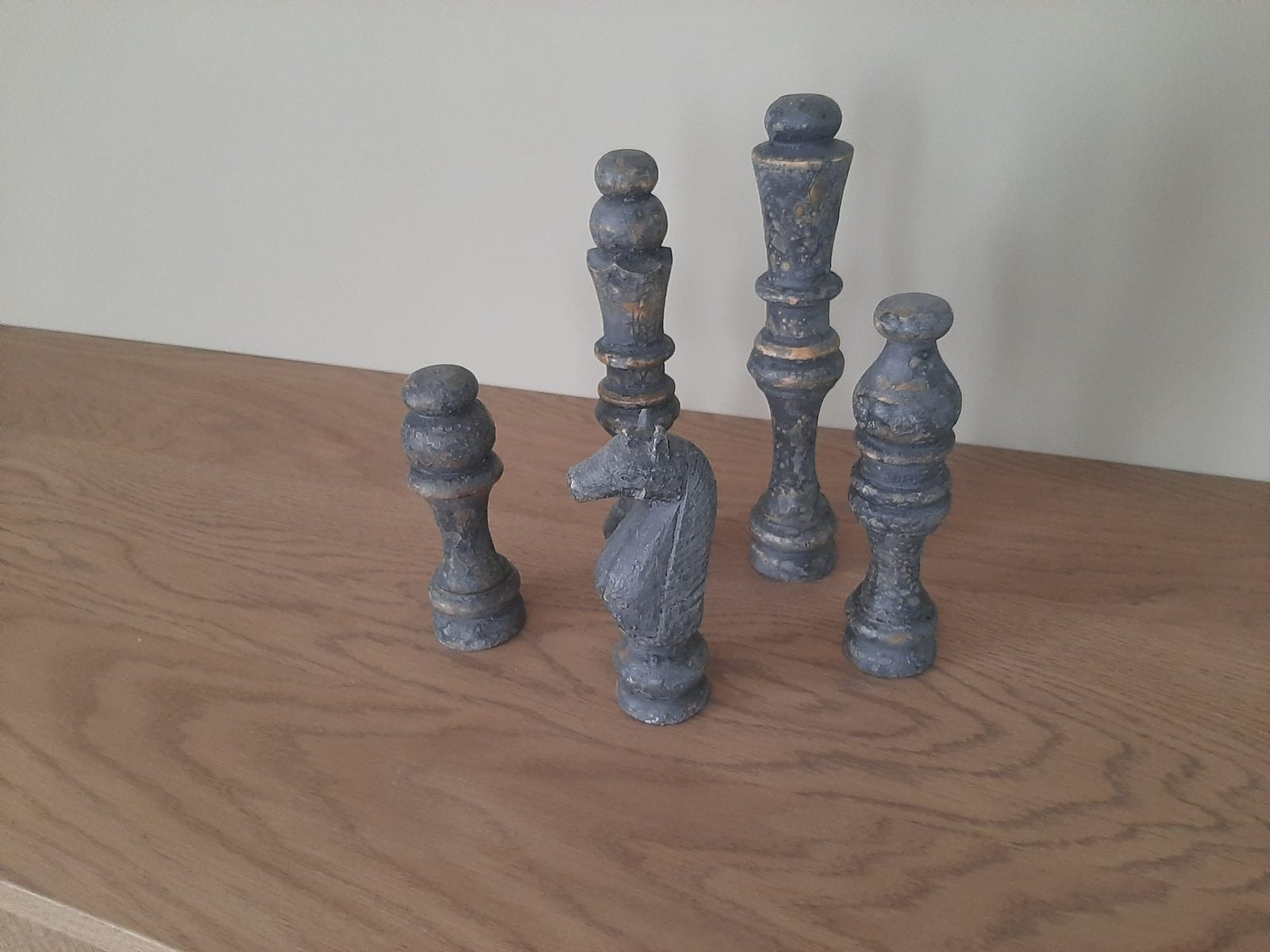 Decoratie schaakstukken, Huis en Inrichting, Ophalen, Hout, Grijs, Landelijk