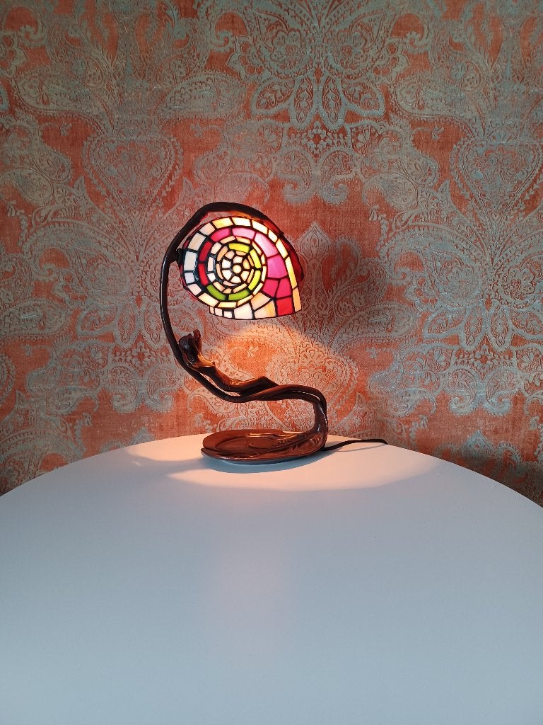 Desighn tiffany brons tafellamp schemerlanp, Ophalen of Verzenden, Zo goed als nieuw
